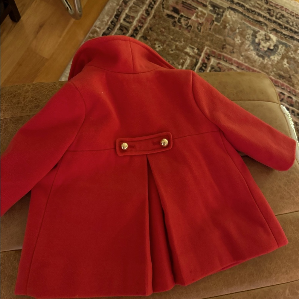 Holiday | Gorgeous Red Wool GAP baby coat | 0-6 months | Gold hardware